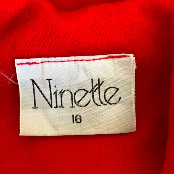 Vintage 1970s Red Wool Button Down Dress Sz 12 - Picture 9 of 11